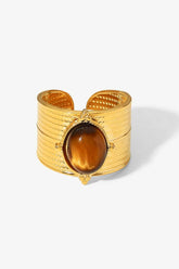 18K Gold-Plated Wide Open Ring - Shah S. Sahota